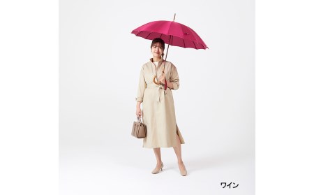 【前原光榮商店】婦人用雨傘 トラッドクラシコ〈手元：楓〉名入れ可(カラー：ワイン）