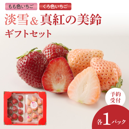 ★予約受付★杉山いちご農園 もも色いちご（淡雪）＆黒色いちご（真紅の美鈴）セット　2026年1月～5月中に順次配送