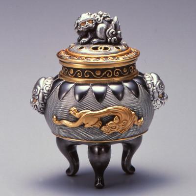 ふるさと納税 高岡市 【高岡銅器】銀製　獅子龍香炉(桐箱入り) |  | 01