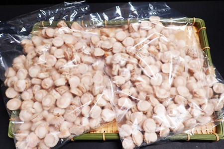 ＼漁業者応援品／ボイルベビーほたて(生食用)1kg×2P A-11115