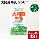 【ふるさと納税】【定期便】【4ヶ月毎 2回】大阿蘇牛乳 250ml 計48本(24本×2回) 計12L 牛乳 飲料 生乳100% 乳飲料 ミルク 無調整牛乳 らくのうマザーズ 常温保存可能 ロングライフ牛乳 朝食 九州 熊本 高森町