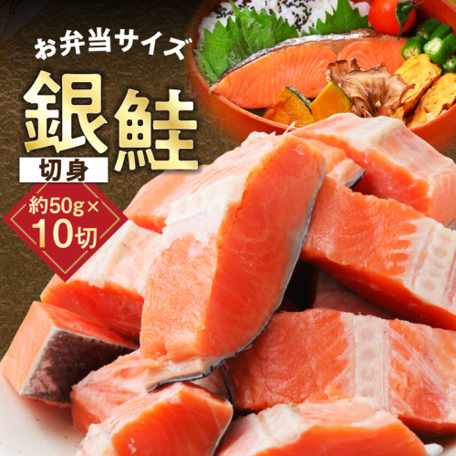 【お弁当サイズ】銀鮭 切身 約50g×10切れ【小分け 漁師 手切り 500g さけ サケ 切り身 弁当 朝食 時短 訳あり サイズ不揃い 規格外 冷凍食品 スピード発送】 G3709
