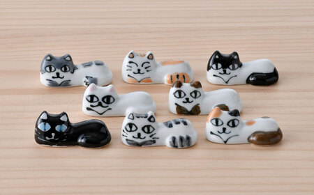 【波佐見焼】にゃんこの箸置き ８種 カトラリー【大新窯】[DC152] 波佐見焼
