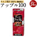 【ふるさと納税】アップル100 200ml 24本 合計4,800ml 4.8L アップルジュース 果汁100％ 林檎 りんご リンゴ ジュース りんごジュース 紙パック 常温 長期保存 九州 熊本県 送料無料