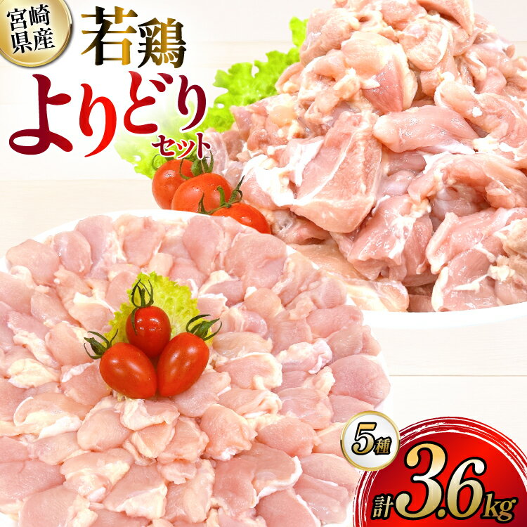 【ふるさと納税】 鶏肉 宮崎県産 若鶏 よりどり 3.6kg セット [TRINITY 宮崎県 日向市 452061334] 小分け 個包装 冷凍 もも もも肉 鶏もも 手羽先 手羽中 手羽元 肩肉 真空パック 真空包装