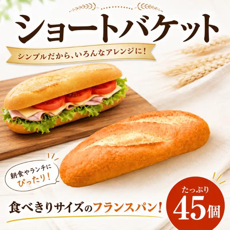 パン ショートバケット 45個 (1袋5個入×9袋) 冷凍パン｜パン