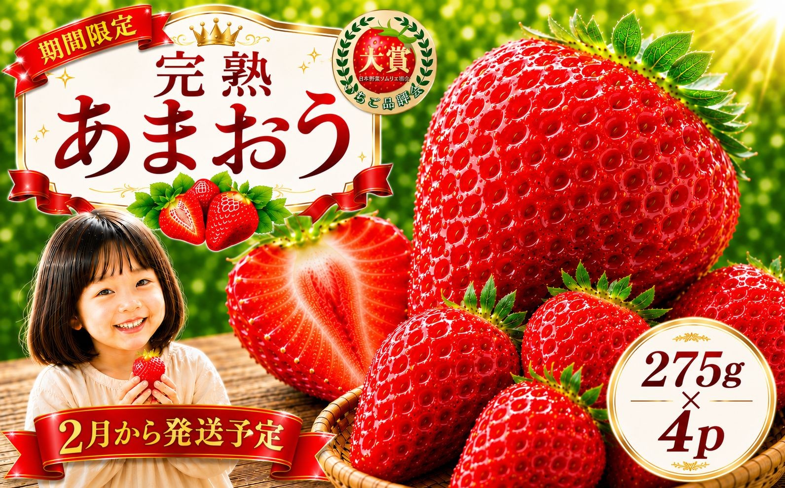 
                  【2027年2月から発送予定】先行予約! 数量限定 福岡産 あまおう ichigo strawberry itigo 約1.1kg 約275ｇ×4パック セット いちご 苺 イチゴ フルーツ 果物 くだもの 春 旬 福岡 九州 福岡県 川崎町 暖家のいちご
                
