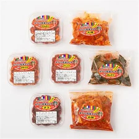 野菜と海鮮のMixキムチ7個セット　(白菜・きゅうり・大根・にんにく・チャンジャ・タコ・サキイカ)【配送不可地域：離島】【1053017】