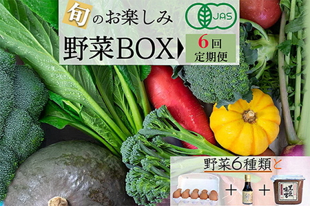 【隔月6回定期便】有機JAS認定 野菜・卵お楽しみセット 野菜