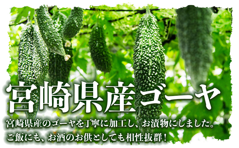 ＜ちょい辛ゴーヤ＆かつおゴーヤセット 合計2袋＞翌月末迄に順次出荷【  お漬物 つけもの おつまみ ピリ辛 かつおぶし かつお節 料理 一品 夕食 お弁当 ご飯に合う 夏野菜 宮崎県産 向栄食品工業 