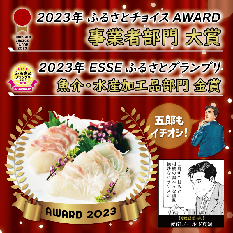 【チョイスアワード大賞受賞】【ESSEグランプリ金賞受賞】 訳あり 愛南ゴールド 真鯛 合計約 500g 刺身用柵 ＋ 鯛カマ 藻塩 付き タイ 河内晩柑 みかん 柑橘 不揃い 小分け 真空パック 鯛