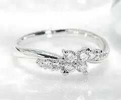 指輪 天然 ダイヤモンド 0.3ct 10石 フラワー SIクラス【pt950】r-135（KRP）M48-1410