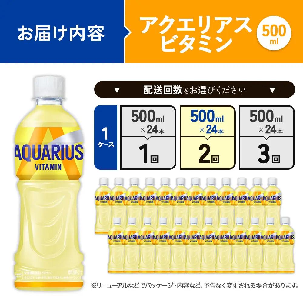 【2回定期便】アクエリアス ビタミン PET 500ml×24本×2回 合計48本 2ヶ月 水分補給 スポーツ飲料 清涼飲料水 常温 AQUARIUS コカコーラ 熱中症対策 送料無料