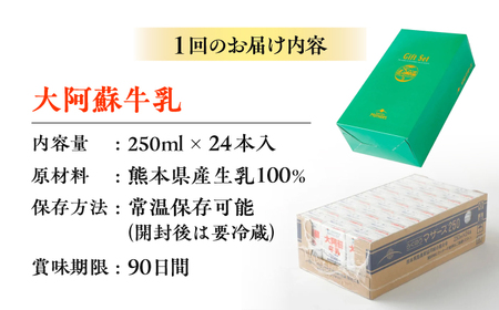 【全6回定期便】 大阿蘇牛乳 250ml （24本入り）牛乳 ミルク カルシウム 熊本県産 国産【合同会社 たべたせいか】[AYCB030]