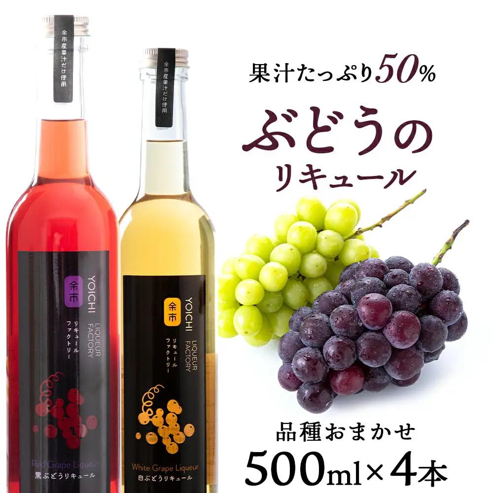 ぶどうリキュール4本【品種おまかせ】フルーツリキュール フルーツ お酒 100％リキュール ぶどうリキュール 果物リキュール くだもの リキュールセット ギフト 北海道リキュール 余市_Y020-0610