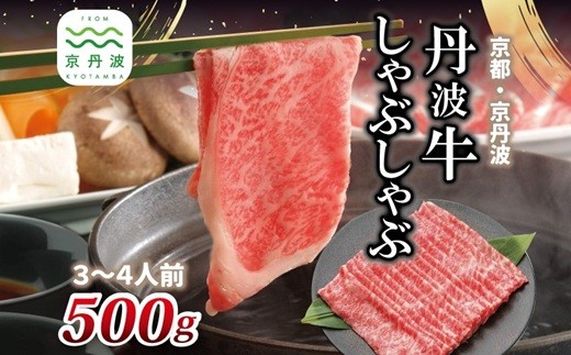 【2026年1月中旬以降発送】 丹波牛 しゃぶしゃぶ用 500g 3～4人前 【 黒毛和牛 国産牛 しゃぶしゃぶ お鍋 丹波牛 赤身 霜降り 黒豆ポン酢付き ぽん酢 京都 丹波 いづつ屋 】 [025