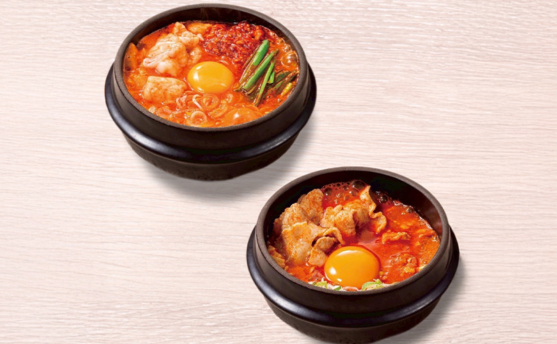 豚スンドゥブ×3食セット 味噌スープ ＆ ホルモンスンドゥブ×3食セット 味噌スープ 計 2種 6食セット 東京純豆腐 男性人気NO1 国産牛 ホルモン  定番 豚肉 スタンダード 基本 スンドゥブ 