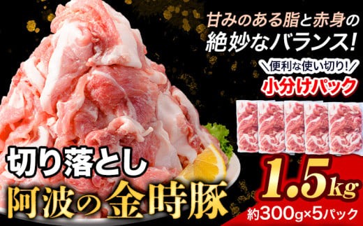 豚肉 阿波 金時豚 切り落とし 1.5kg アグリガーデン 《30日以内に出荷予定(土日祝除く)》ブランド豚 肉 小分けパック 送料無料 徳島県 上板町