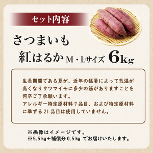 さつまいも　紅はるか　M,Lサイズ混合　6kg mi0084-0010-4