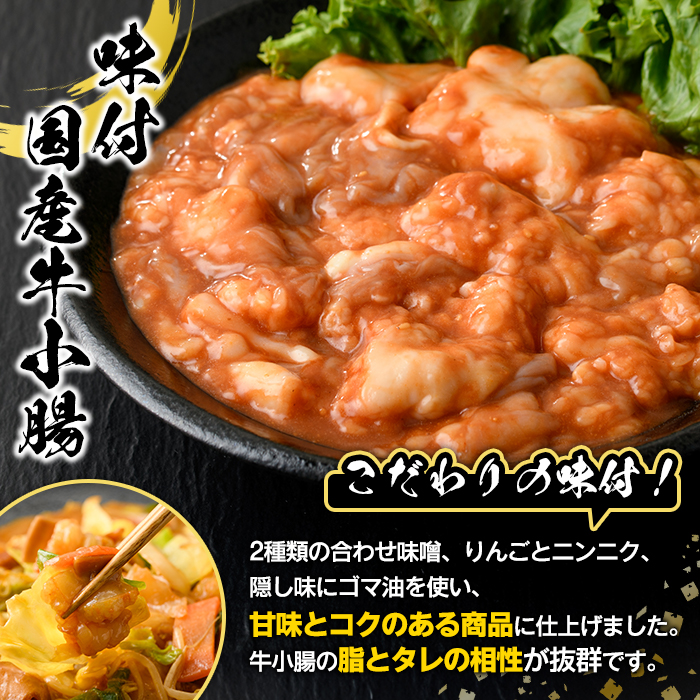 ＼テレビで紹介されました！／国産！牛×豚ホルモン食べ比べ4種セット(合計2.2kg)  阿久根市 国産 特産品 小腸 味付 パック 詰め合わせ 詰合せ 炒め物 鍋 モツ おかず お弁当 小分け 個包装