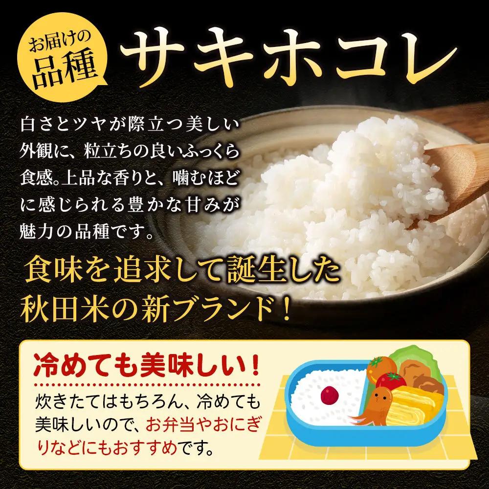 《令和8年産 新米受付》《定期便8ヶ月》サキホコレ【無洗米】米どころ 秋田県産 10kg（5kg×2袋）大仙市