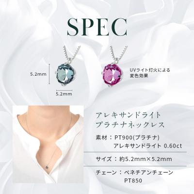 ふるさと納税 京都市 【京セラ】クレサンベール〈アレキサンドライト〉ネックレス【一粒/0.60CT/プラチナ】 |  | 02