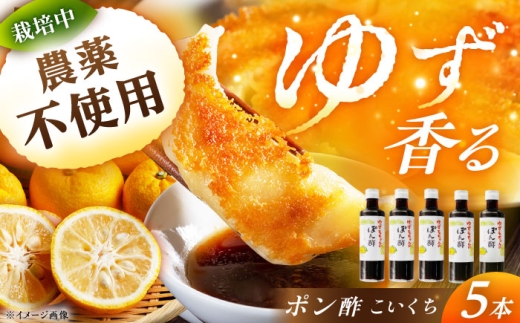 ポン酢（こいくち) 5本 / 柚子ぽん酢 柚子 ポンズ 調味料 たれ 家庭用 料理 味付け / 恵那市 / かさぎゆず組合 [AUAW009]