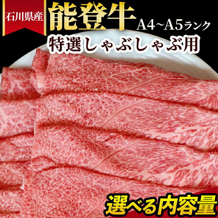 【ふるさと納税】＼選べる内容量／石川県産 能登牛（A4～A5） 特選しゃぶしゃぶ用 ※2025年1月以降に順次発送予定