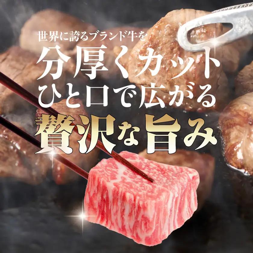 宮崎牛サイコロステーキ(ロース・モモMIX)170g×4P〔16-26-004〕_(都城市) 宮崎牛 牛 ロース モモ サイコロステーキ A4 170g×4P