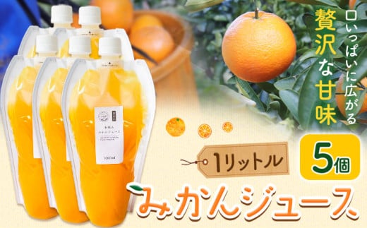 みかんジュース 1L×5個 Farm＆lab 《30日以内に発送予定(土日祝除く)》和歌山県 日高町 みかん 柑橘 果物 ジュース オレンジジュース
