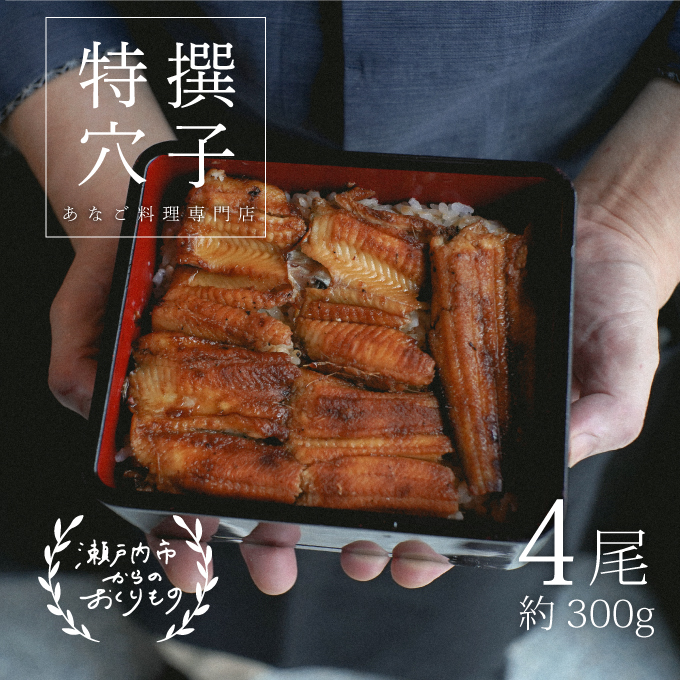 穴子 焼き穴子 4尾入 300g 蒲焼き 小分け 真空パック 厳選 特選 不揃い 小ぶり 魚貝類 魚介類 おかず 和食 魚料理 青島 冷蔵 冷蔵配送 岡山 岡山県 瀬戸内市