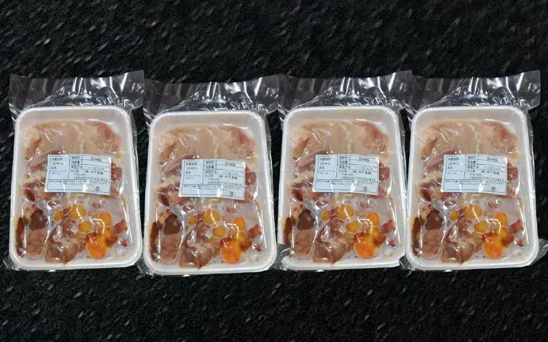 龍神コッコの小さなお肉×4羽分  / 地鶏 鶏 かしわ チキン ムネ もも ささみ 肝 砂ずり 心 たまひも 冷凍 真空パック  田辺市 龍神村 【trt030】