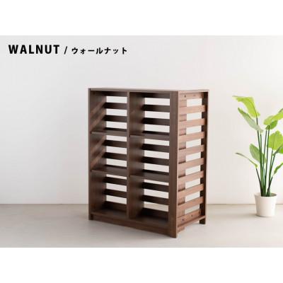 ふるさと納税 大川市 エルブロック パーティションシェルフLa ウォールナット (幅96 奥行25 高さ124)