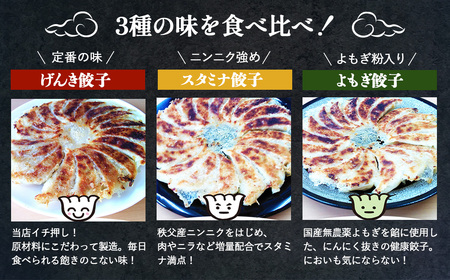 元気餃子のこだわり餃子3種セット（56個入り/冷凍生餃子） 食べ比べ ギョーザ専門店 中華総菜 点心 もちもち パリパリ No.010
