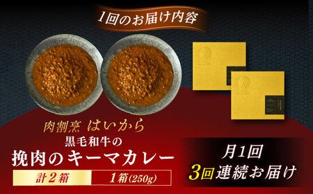 【3回定期便】【ギフト箱無しでその分お得】肉割烹はいから『黒毛和牛の挽肉のキーマカレー』2個セット / レトルト 牛肉 / 恵那市 / TWO-FACE JAPAN[AUFI035]