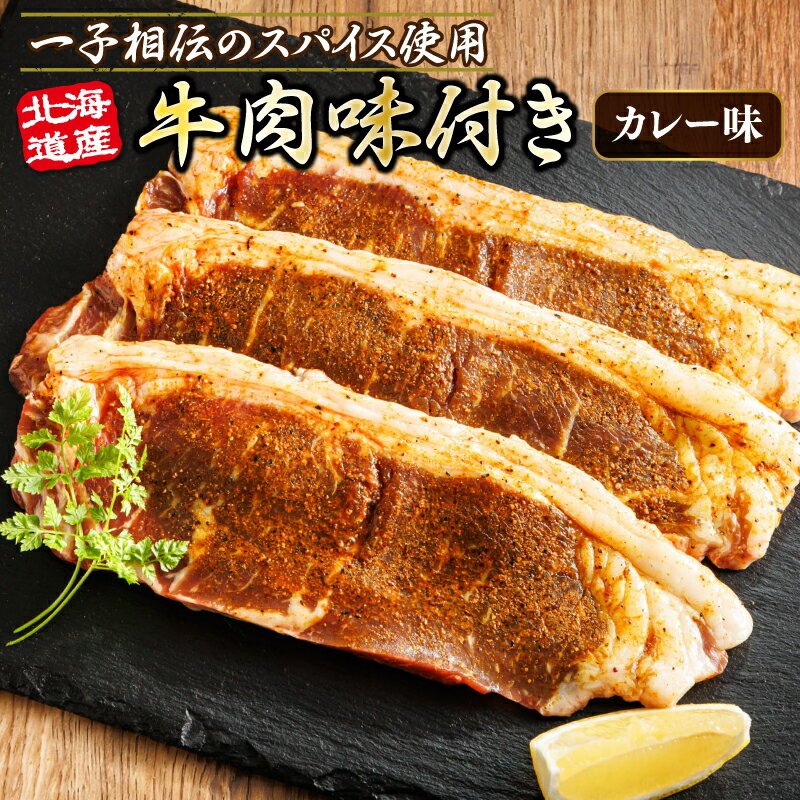 【ふるさと納税】枚数が選べる！北海道産 牛肉 味付き スパイシービーフ（カレー味） 一子相伝のスパイス使用 100g | ヒロセ ジョイパックチキン 小分け 冷凍 釧路町 釧路超 特産品 br03