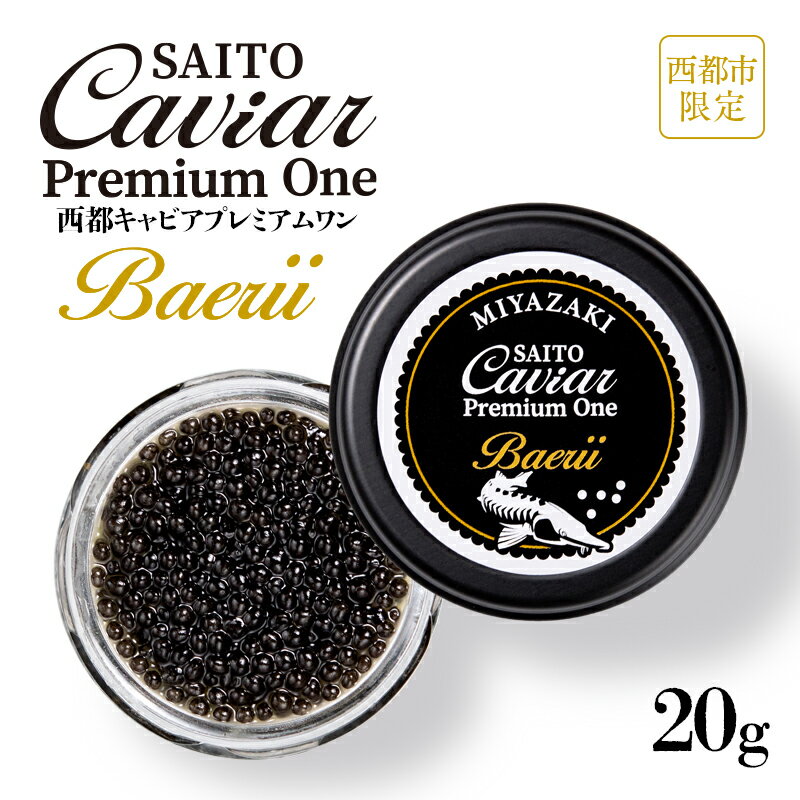 【ふるさと納税】キャビアSAITO CAVIAR PREMIUM ONE BAERII（20g）「西都限定」「国産」キャビア＜4.2-1＞西都市 化粧箱 シェルスプーン付