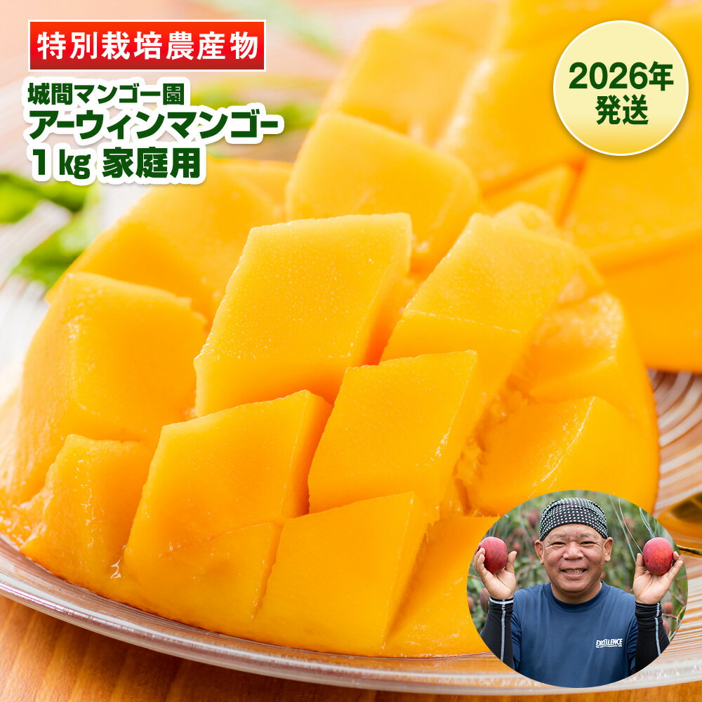 【ふるさと納税】【2026年発送】城間マンゴー園　家庭用　アーウィンマンゴー1kg　特別栽培農産物