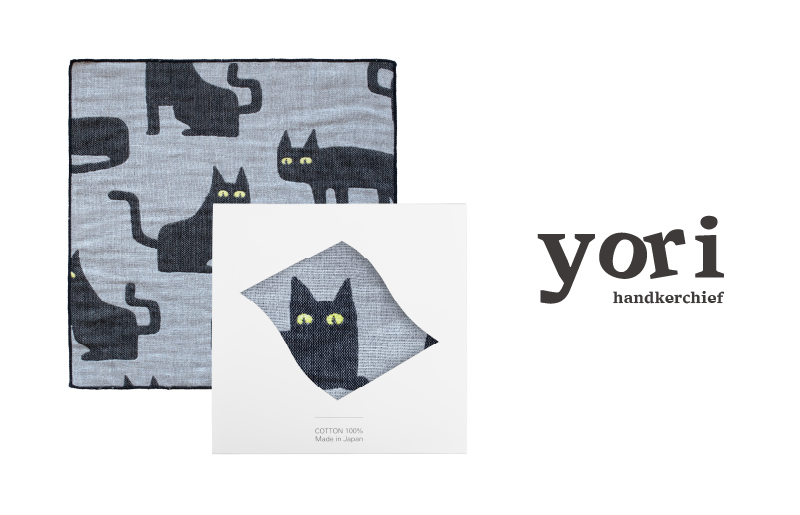 【スピード発送】yoriハンカチ単品ハンカチギフト（ネコ）【ハンカチ 泉州タオル 普段使い ギフト 日用品 家族 はんかち 大阪 泉佐野 大阪府 泉佐野市】
