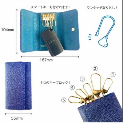 ふるさと納税 高知市 【Madder Red】Ocean Leather キーケース【ブリ】【BX077-02】 |  | 01