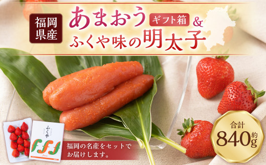 あまおう ギフト箱＆ふくや味の明太子540gあまおう いちご 苺 イチゴ 果物 くだもの フルーツ 明太子 めんたいこ セット 【2026年12月上旬～2027年3月下旬発送予定】