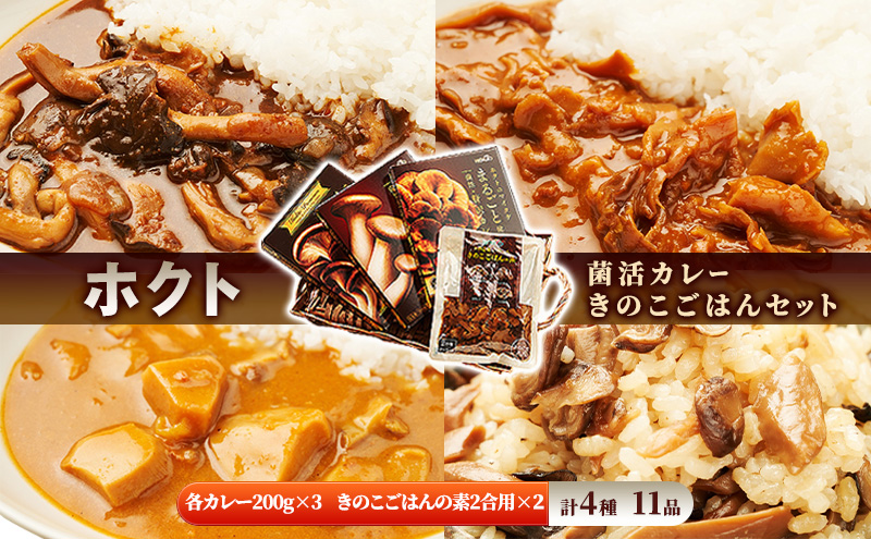 ホクト菌活カレー きのこごはんセット（4種11品） 