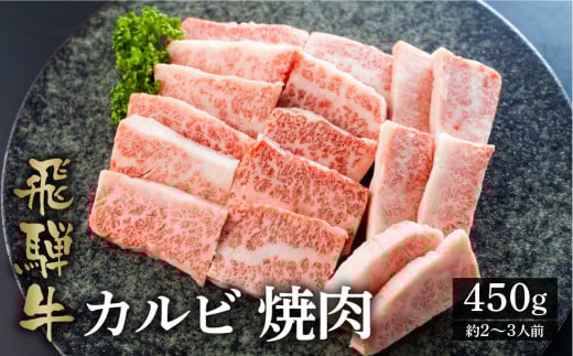 最高級 飛騨牛カルビ焼肉用 450g A4 A5 等級 白川郷 てんから 【ごちそう】 贅沢飛騨牛 [S174]