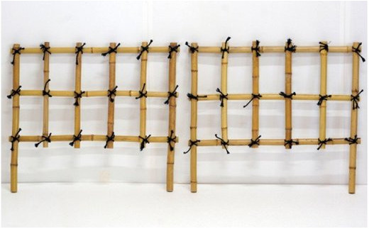 竹家具専門店【梅里竹芸】竹垣（埋め込み用）2個＜3-5＞