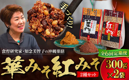 薬膳みそ 【全6回定期便】 沖縄薬膳紅みそ・華みそ 2袋セット 計600g (300g×2個)  BCBU009 味噌