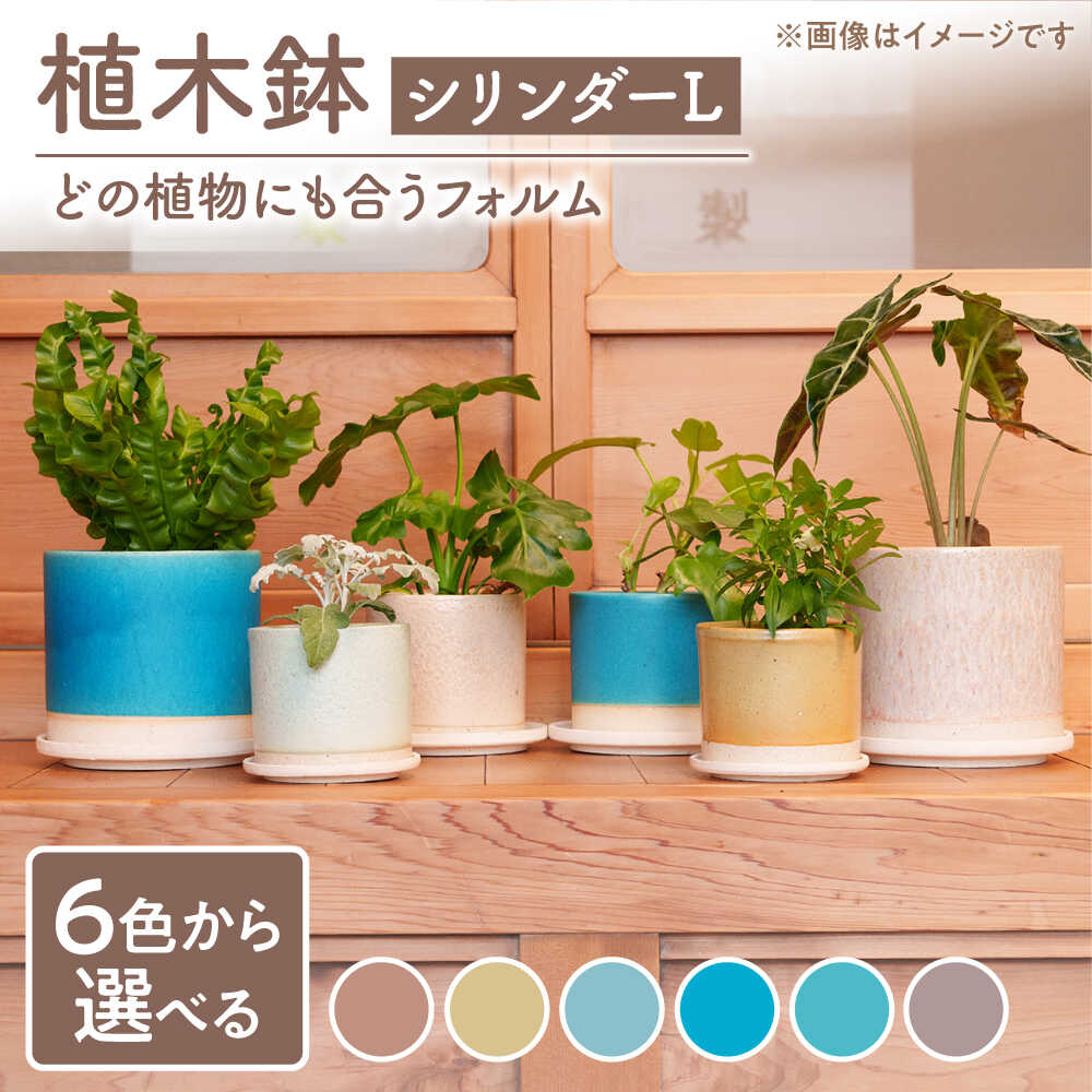 【ふるさと納税】【美濃焼】色が選べる 植木鉢 シリンダーL【BIJINTOUKI/美人窯】 植物 サイズ おしゃれ 受け皿[MDF052]