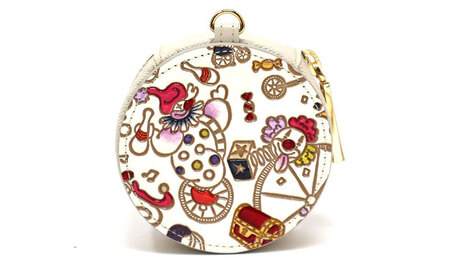 【文庫屋大関】マカロンポーチ ピエロ＜ソワレ＞【皮革工芸品】 ポーチ ミニポーチ 小物入れ アクセサリー入れ イヤホン入れ 収納 保管ケース 手のひらサイズ  本革 革 皮革 工芸品 工芸 雑貨 ギフ