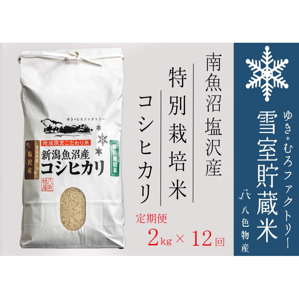 【ふるさと納税】【令和7年産新米予約】特別栽培【定期便2kg×12回】雪室貯蔵米 南魚沼塩沢産コシヒカリ【2025年10月下旬より順次発送予定】 | お米 こめ 白米 食品 人気 おすすめ 送料無料