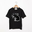 【ふるさと納税】【beanxious( ビーアンキシャス )】直植毛フロッキーTシャツ ウサギ黒 Sサイズ | Tシャツ フロッキー S ブラック 黒 ウサギ 動物 半袖 ギフト お祝い beanxious 京都府 京都市