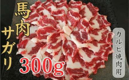 馬肉サガリ　カルビ焼肉用(ヒモ肉)　300g【お届け時期：入金確認後２ヶ月前後で発送】馬肉 サガリ カルビ 焼肉 ヒモ肉 馬焼き